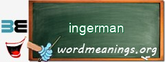 WordMeaning blackboard for ingerman